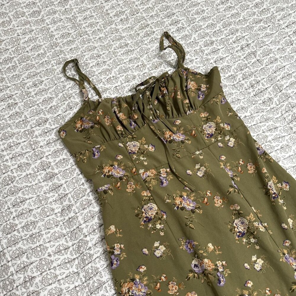 SHEIN Women's Green and Khaki Dress